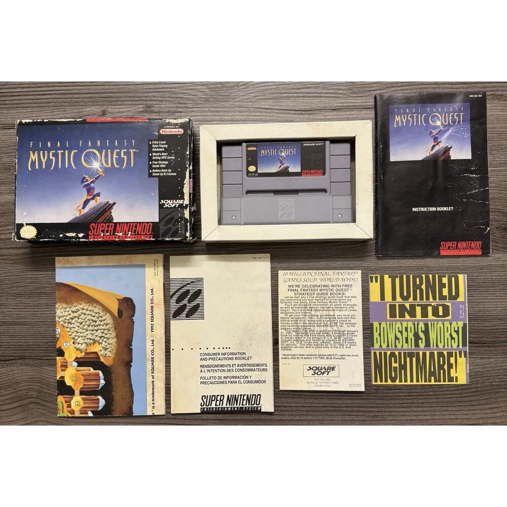 Final Fantasy Mystic Quest Super Nintendo SNES CIB Complete In Box w/ Manual - Picture 1 of 16